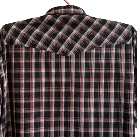 Ely Cattleman Western Shirt Tall Mens XXXL Plaid Pearl Snap Cowboy Rodeo Punk - Picture 9 of 14